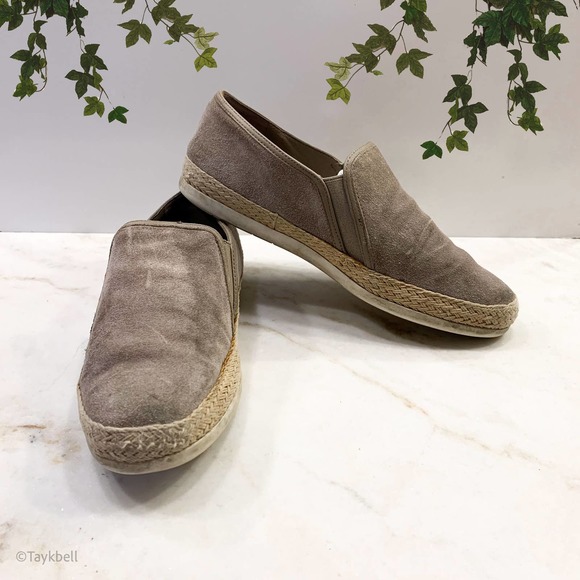 Vince Acker Gray Slip On Sneakers Espadrille Trim - Picture 1 of 10